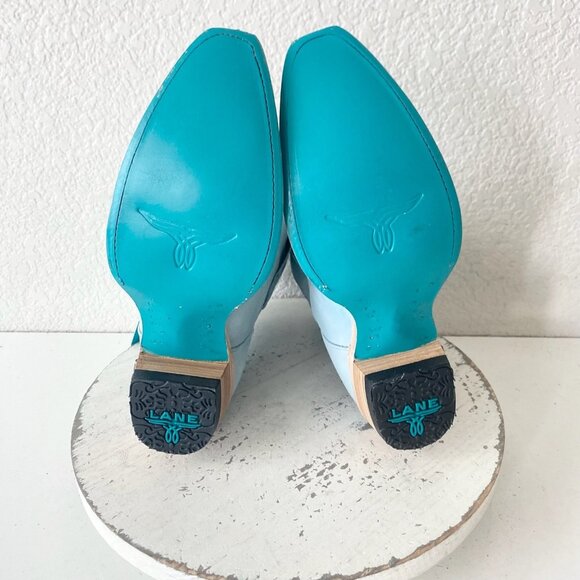 Lane EMMA JANE Womens Cowboy Bootie 7 Western Blue Cowgirl Short Ankle Boots - Picture 8 of 11